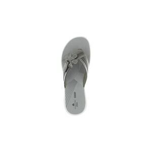 Clarks Women's Brinkley Flora Flip-Flop Sandal, Pewter Size 8M